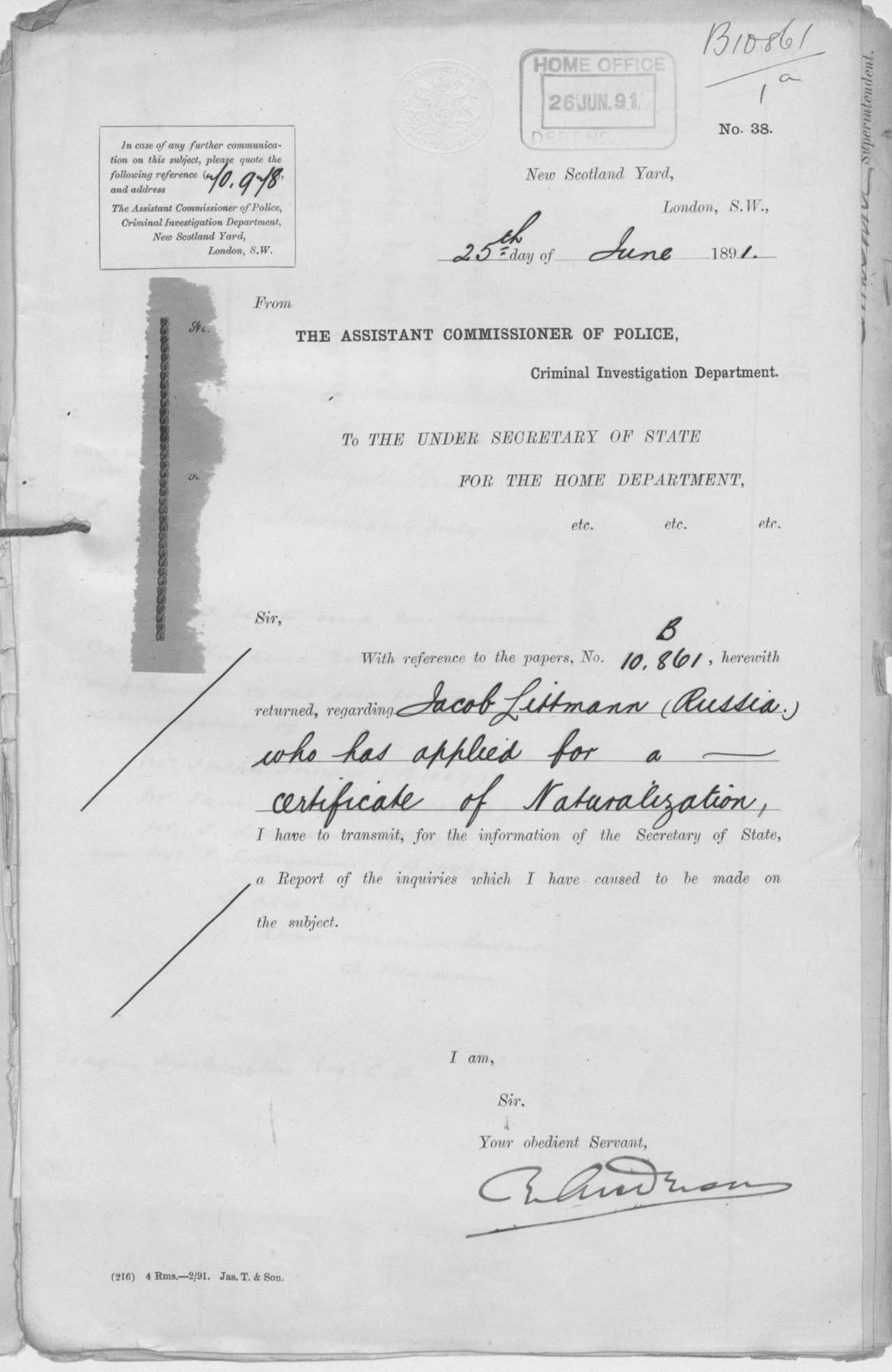 page1125thjune1891documentfromtheassistantcommissionerofpolice.jpg